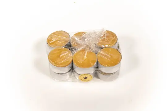 12 Teelichter natur im Alu-Behälter