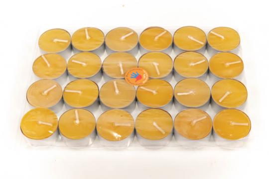 24 Teelichter natur im Alu-Behälter